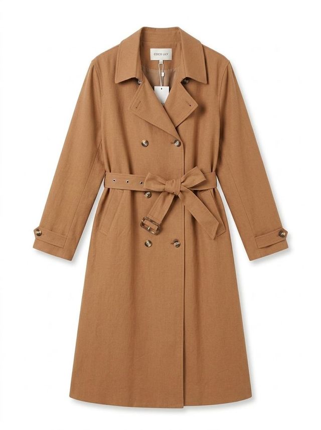 Smartphone Flat Lay Photo of Trench Coat